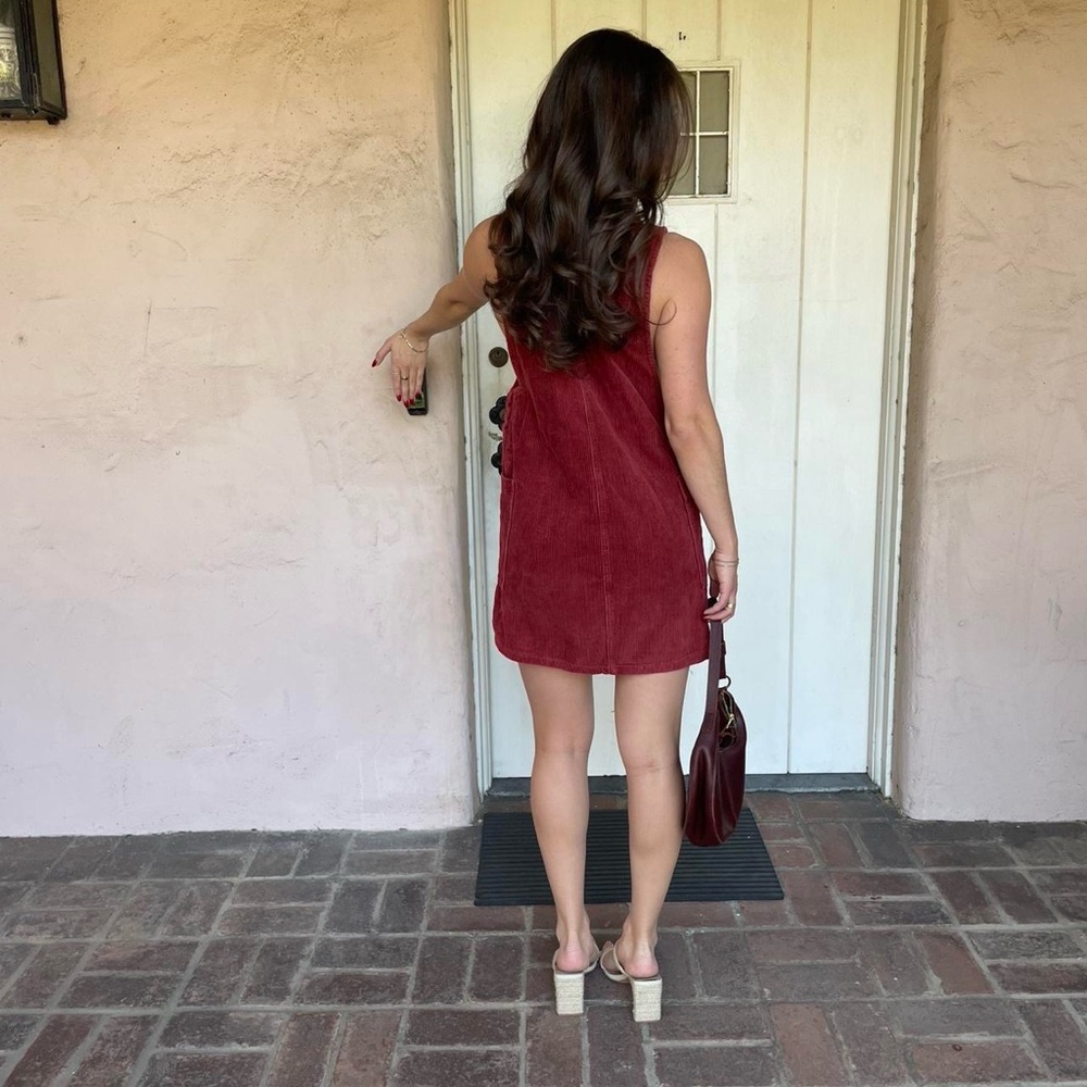 Cotton on Burgundy corduroy mini dress sz small - Picture 4 of 6